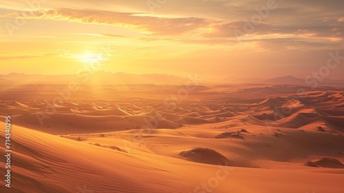  the sun sets over a desert landscape with sand dunes in the foreground and a mountain range in the distance with hills in the foreground and mountains in the distance.