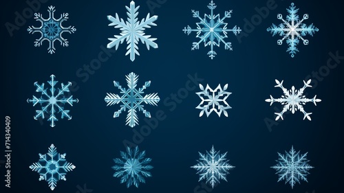 Best blue set snowflakes christmas design blue background image Ai generated art