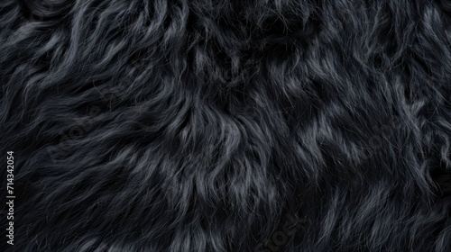 Natural black fur texture background 