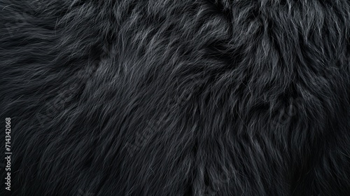 Natural black fur texture background     © Emil