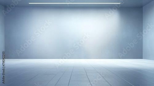 Wallpaper Mural A sleek gray-blue wall with soft, radiant beams of light creating a tranquil and abstract background perfect for interior presentations. empty room with a wall Torontodigital.ca