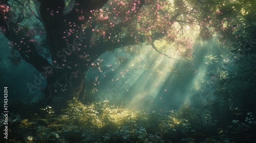 A Beautiful Forest Bursting With Trees and Flowers