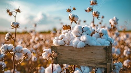 Cotton Plant in Field of Cotton, A Snapshot of Agriculture and Harvest photo