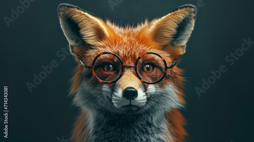 Close Up of Fox Wearing Glasses © Denys