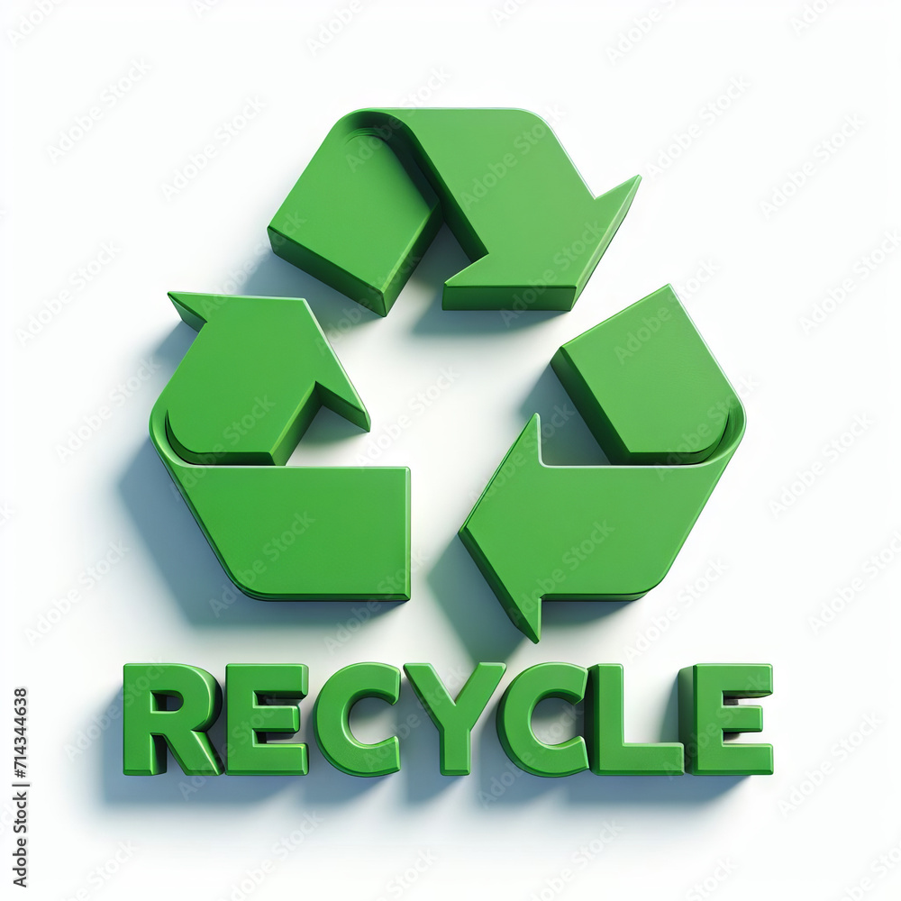 Illustration of the green recycle symbol Illustration of the green recycle symbol