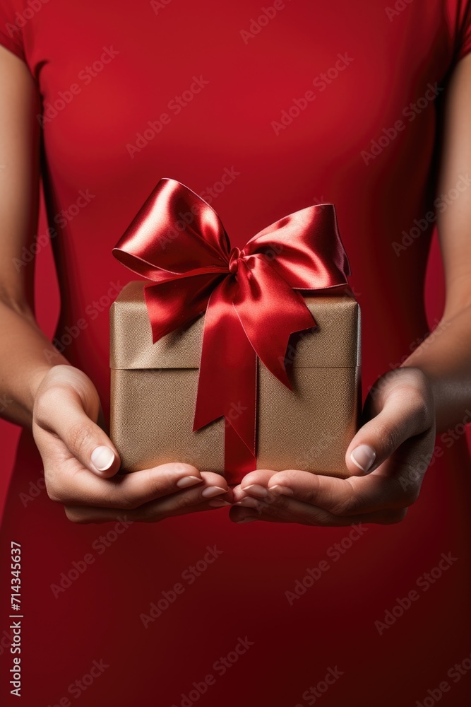 Anticipation of Gift Giving - Hands with Kraft Paper Wrapped Present, Valentine's Day Concept Anticipation of Gift Giving - Hands with Kraft Paper Wrapped Present, Valentine's Day Concept
