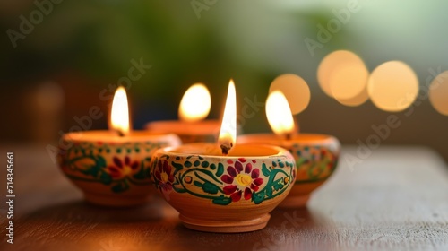 Close-Up of Three Candles on Table