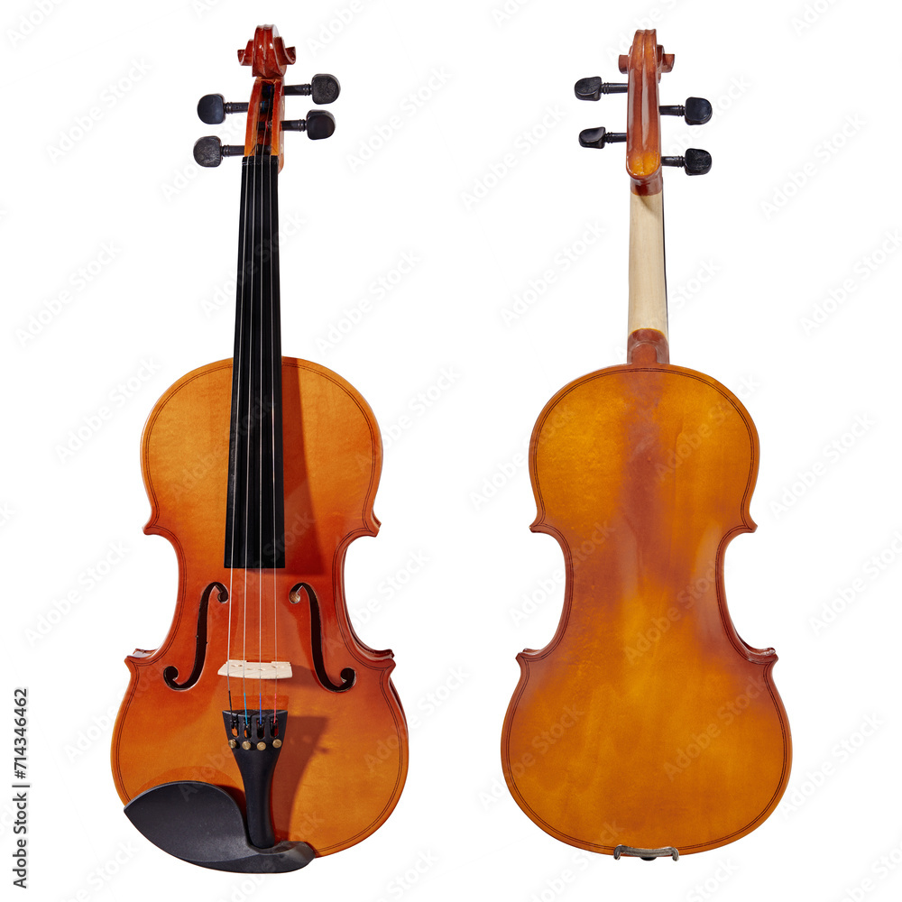 Fototapeta premium Violin on white background. Classical music instrument