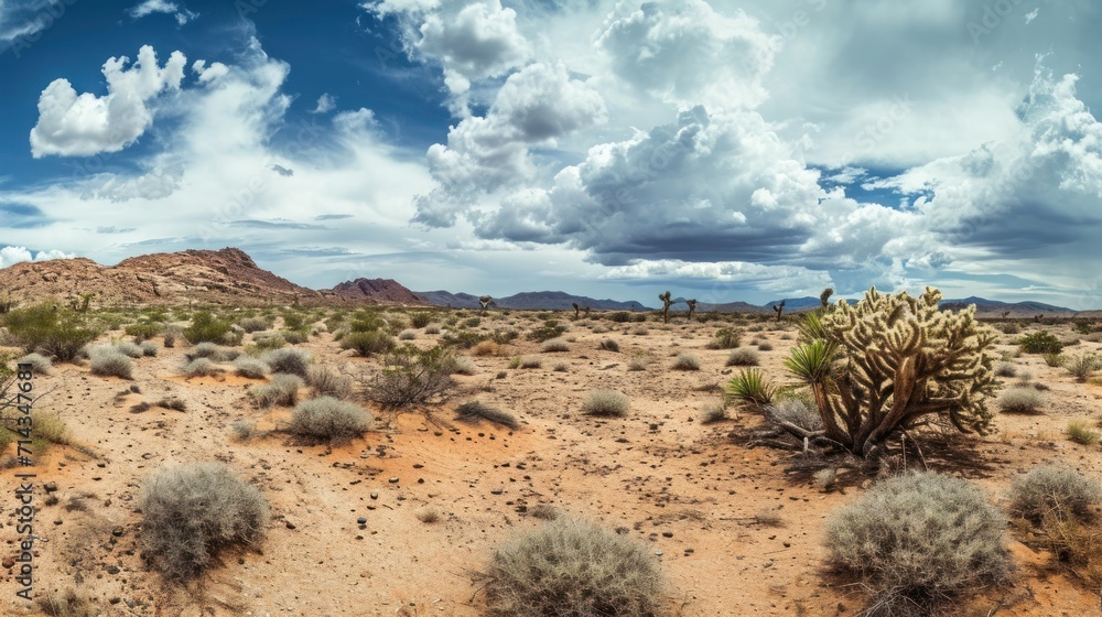 a desert scene with a cactus in the foreground and a mountain in the background with clouds in the sky and a few bushes and bushes in the foreground. a desert scene with a cactus in the foreground and a mountain in the background with clouds in the sky and a few bushes and bushes in the foreground.
