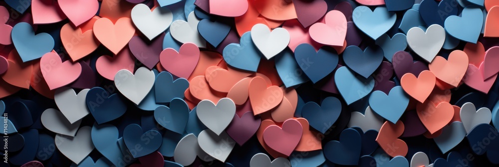 Depth in Paper Hearts - Vibrant Red and Pink Overlapping, Valentine's Day Concept Depth in Paper Hearts - Vibrant Red and Pink Overlapping, Valentine's Day Concept