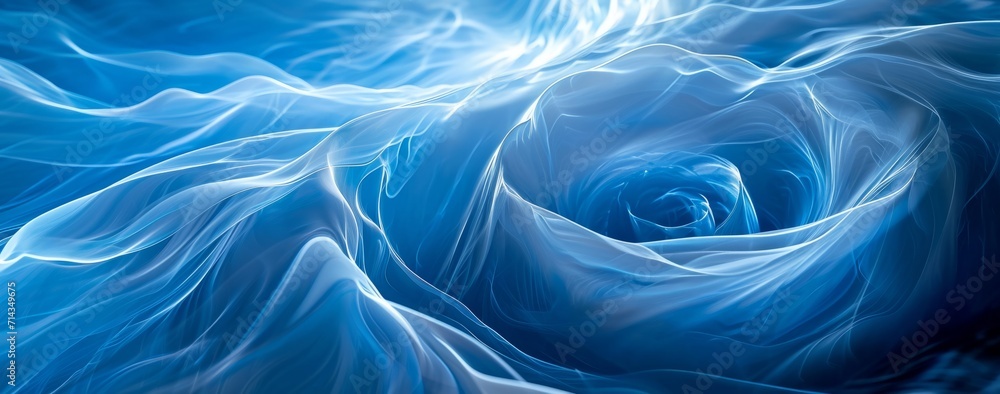 Obraz premium abstract swirling pattern in a blue light Generative AI