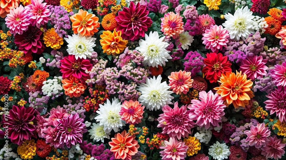 Colorful flower wall background Colorful flower wall background