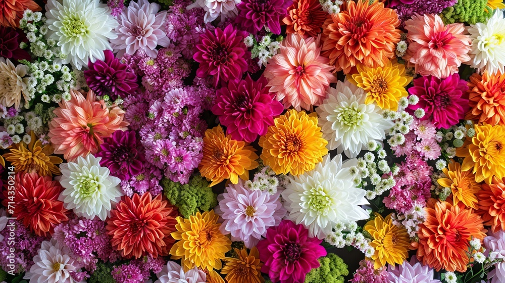Colorful flower wall background Colorful flower wall background