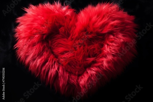 heart made of crimson fur. Generative AI