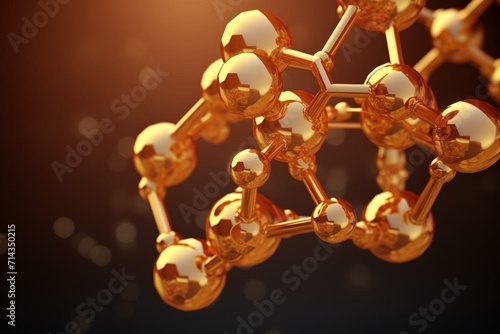 3D rendering of HGH molecule. Generative AI