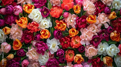 Colorful flower wall background photo