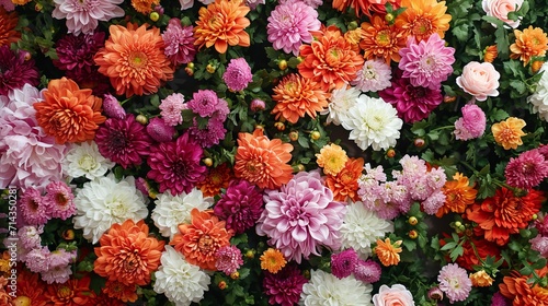 Colorful flower wall background © Aline