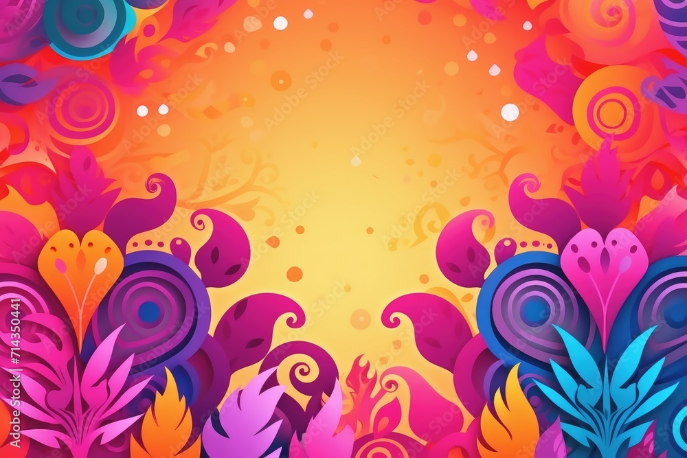 Indian Holi festival papercut background. Indian Holi festival papercut background.