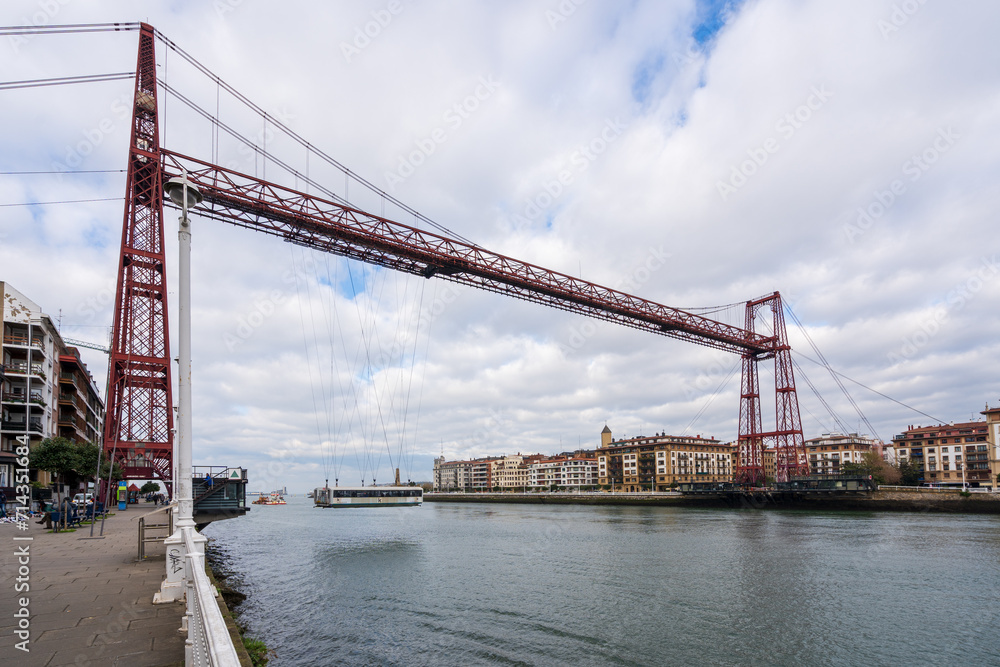Naklejka premium The Vizcaya Bridge, or Puente Colgante (“Hanging Bridge”) in Portugalete, Spain