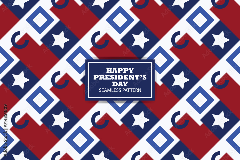 Fototapeta premium Happy Presidents Day seamless pattern background