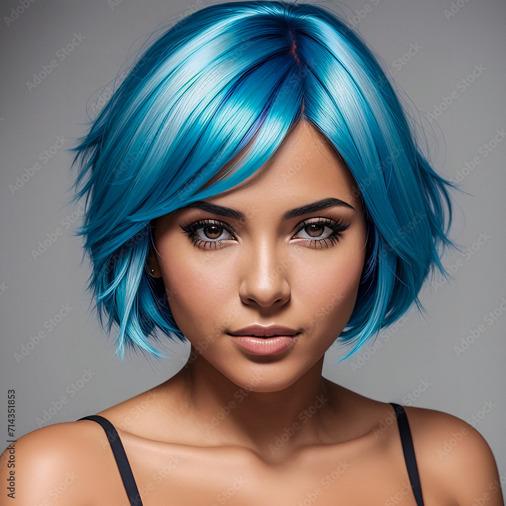 Woman with blue hair Woman with blue hair