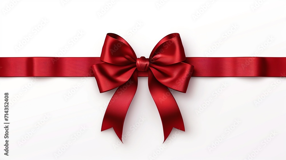Red ribbon on white background Red ribbon on white background