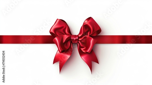 Red ribbon on white background