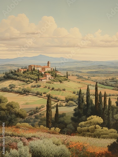 Timeless Tuscan Landscape Portraits  Vintage Italian Countryside Wall Art