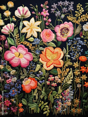 Traditional Embroidered Florals: Vintage Landscape Dreams © Michael