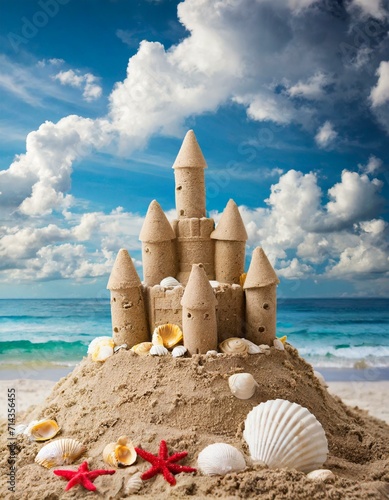 sandcastle on the beach photo