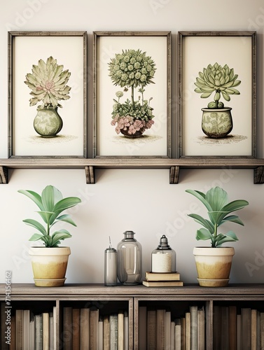 Botanical Beauty: Vintage Succulent Canvas Designs for Cottage Wall Art