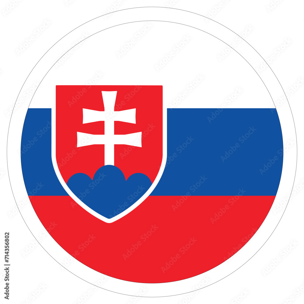 Slovakia flag. Flag of Slovakia in round circle shape