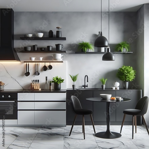 modern kitchen interior generated ia