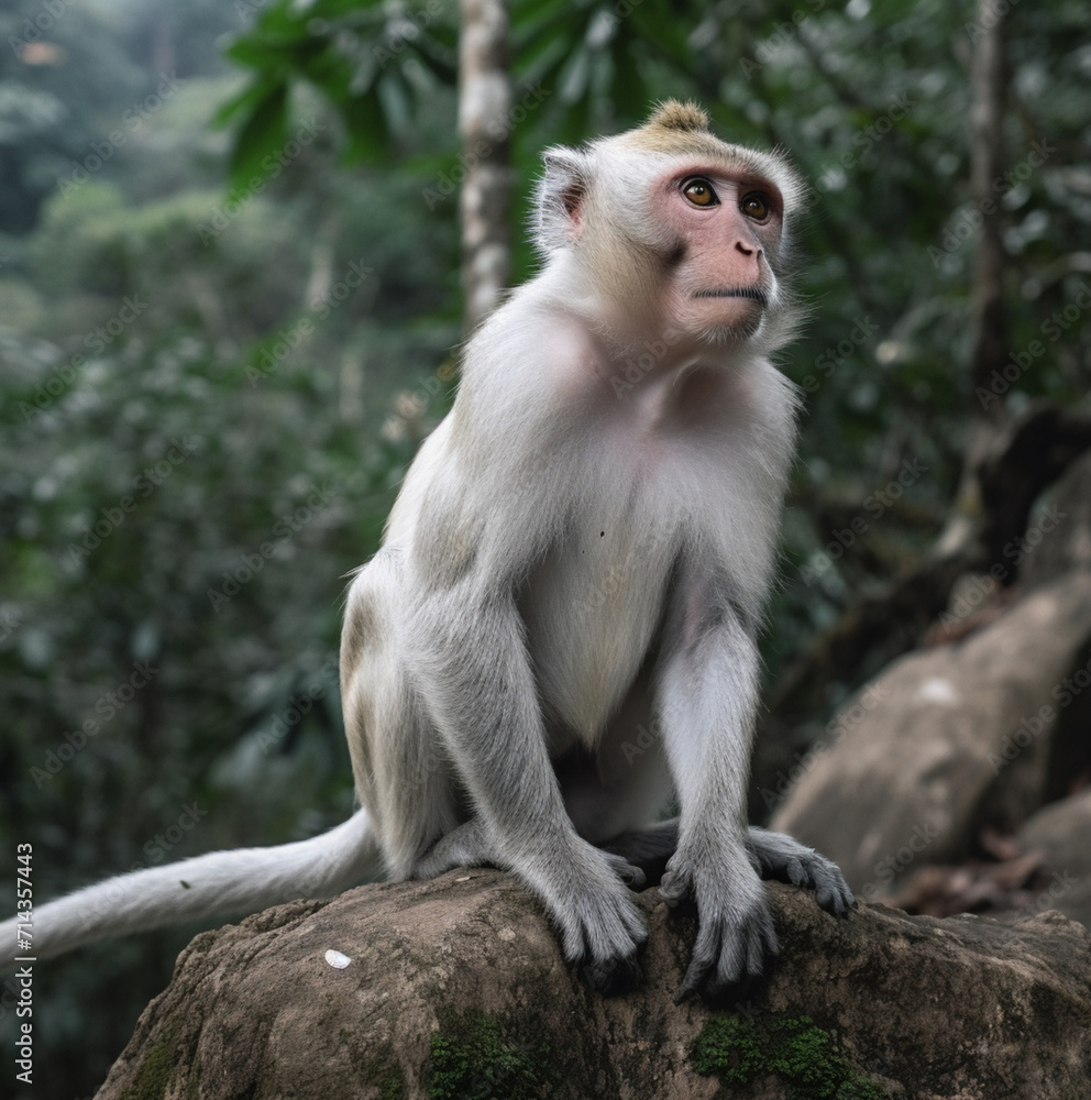 japanese macaque sitting on a tree