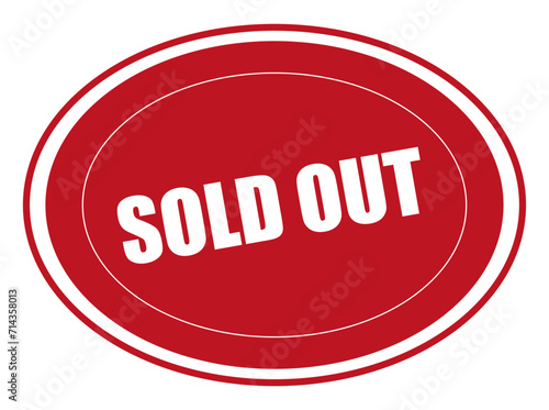 Vector e ilustración de etiqueta roja en ingles SOLD OUT.  Para sitio web y comercios. 