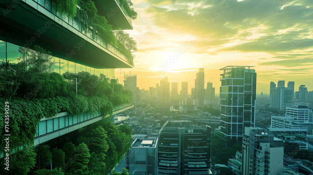 Obraz premium EcoVation: Green Technology Shaping a Sustainable Future. Generative AI