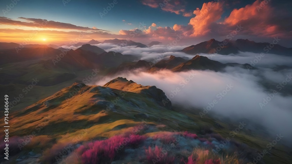 Nature colorful landscape dusk cloud