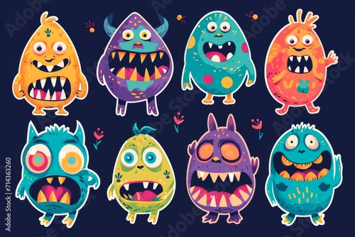 An array of whimsical creatures brought to life through vibrant clipart, cartoon-inspired drawings, and captivating illustrations, embodying the spirit of halloween in their unique art