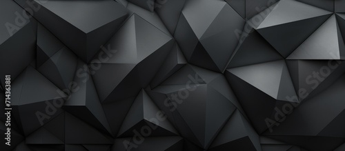 Black or dark grey 3d geometric shape texture design background. Generate AI image
