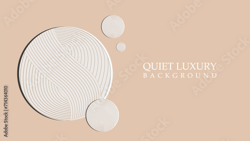 Quite Luxury background vector . wave line circle background design, simple a beige background
