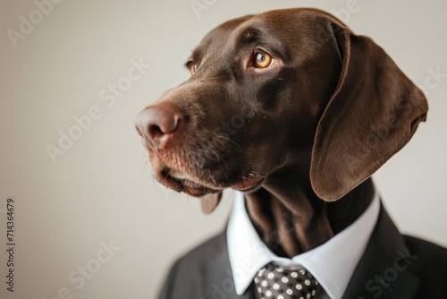 German Shorthaired Pointer in a business suit