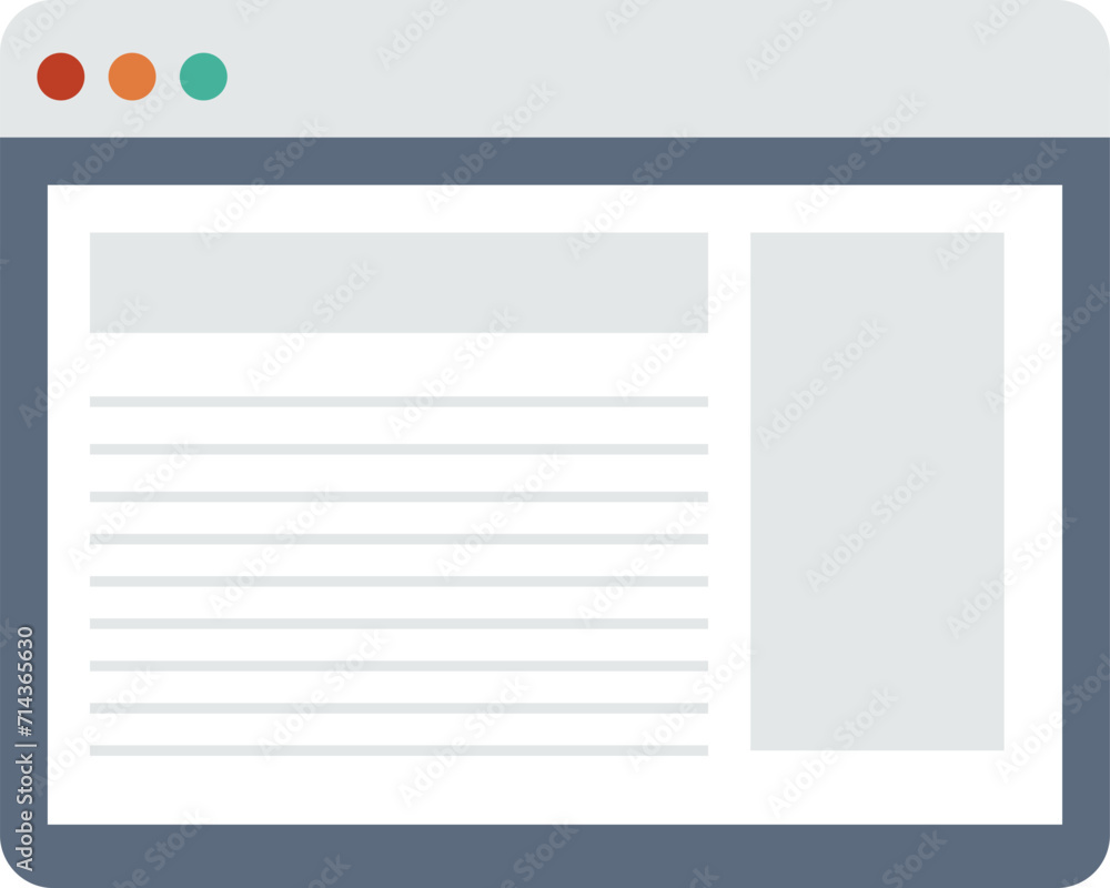 Illustration of a web page with a browser window on a white background
