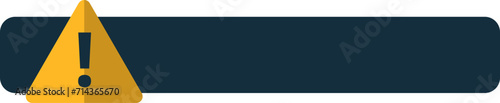 Simple Flat Design: Attention Banner With Exclamation. Text Placeholder