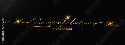 Congratulations Class of 2024 greeting sign. Congrats Graduated. Congrats banner can use for, landing page, template, ui, web, mobile app, poster, banner, flyer, background