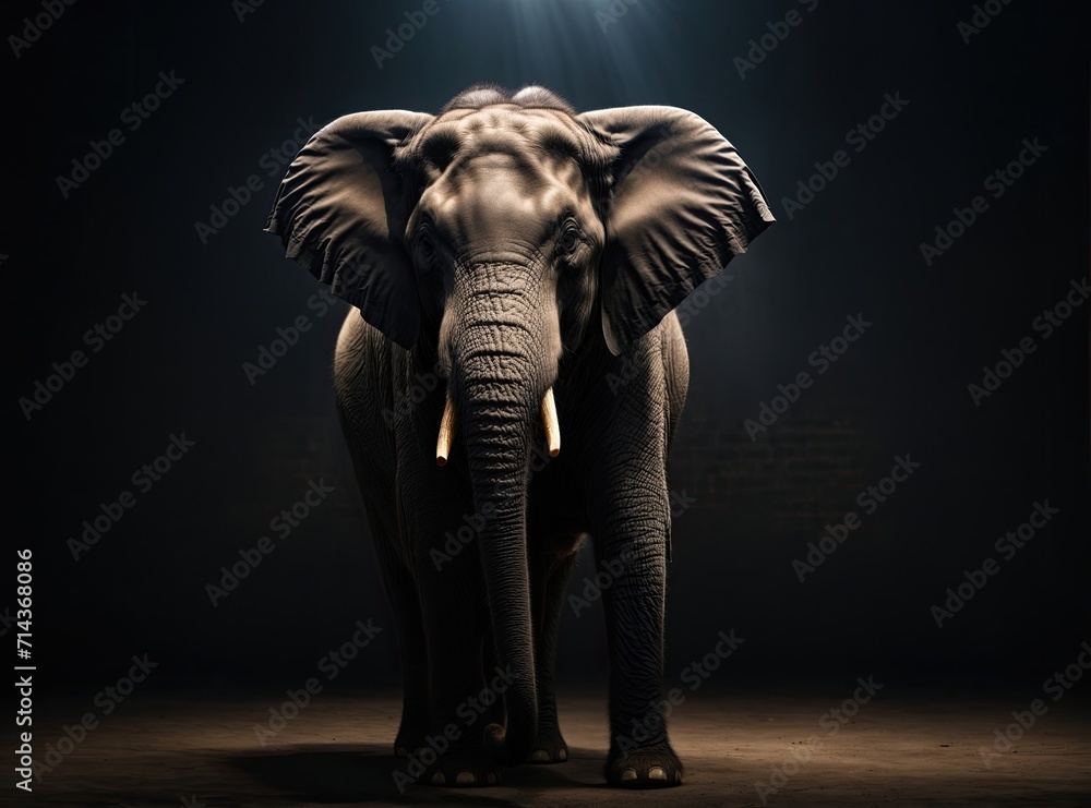 Obraz premium Mysterious Elephant on Black