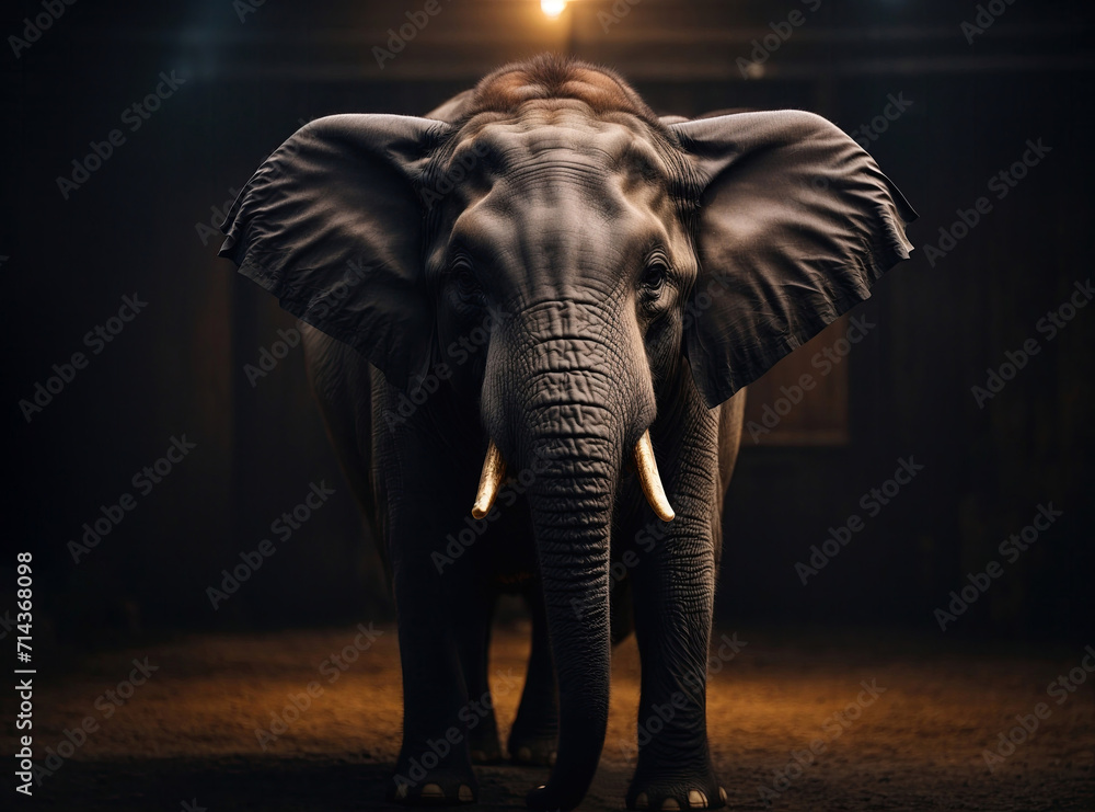 Regal Elephant on a Dark Canvas
