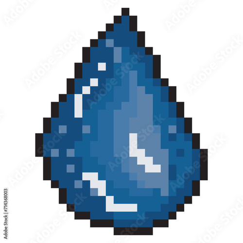Water drop in pixel art style photo