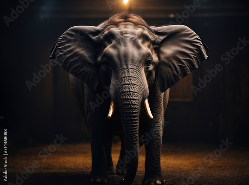 Regal Elephant on a Dark Canvas