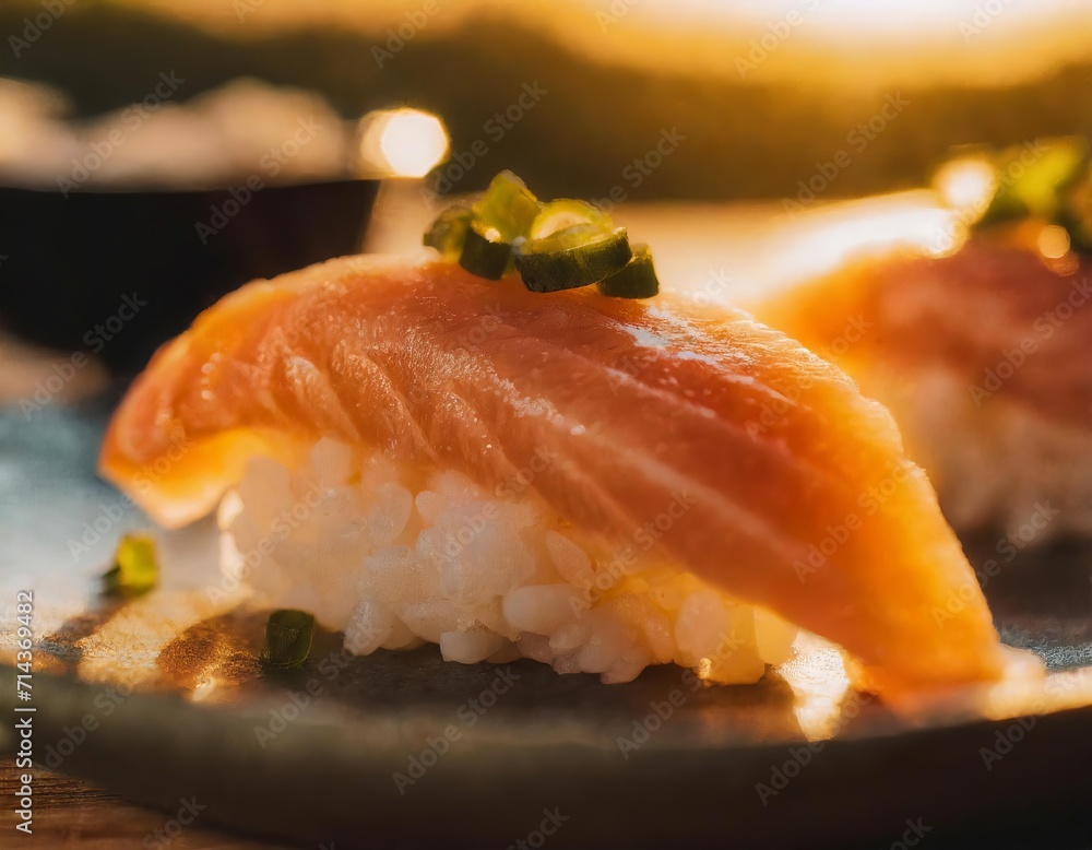 Sushi é uma culinária japonesa refinada que combina arroz temperado com vinagre, peixe fresco e outros ingredientes, proporcionando uma experiência gastronômica única e equilibrada. AI generation. Sushi é uma culinária japonesa refinada que combina arroz temperado com vinagre, peixe fresco e outros ingredientes, proporcionando uma experiência gastronômica única e equilibrada. AI generation.