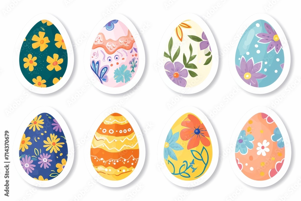 Vibrant and whimsical child's art captures the joy and innocence of easter through a playful display of colorful eggs